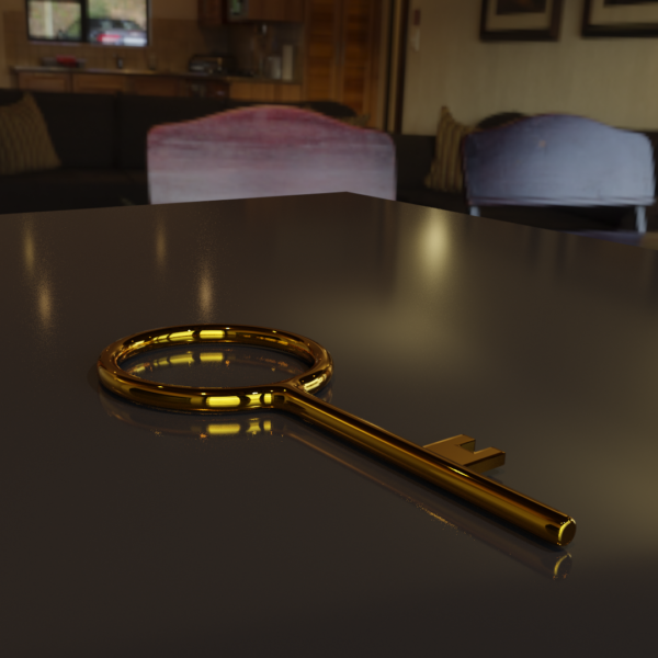 CG画像作品　ー　テーブルの上の鍵
